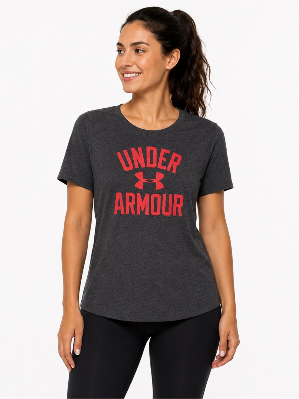 Under Armour Women’s Size XL Loose Fit Gray Hunt Antler Logo T-Shirt
